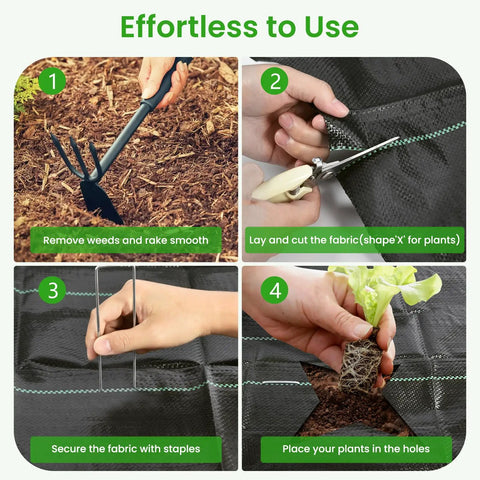 Steps for installing Tough As Nails Weed Barrier Fabric For Gardens And Driveways 3x300ft Geotextile Ground Cover