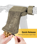 Heat Resistant Mesh Brass Shell Catcher With Padded Casing Quick Release Brass Catcher With Zippered Bottom on firearm