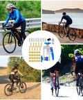 Cyclists with a Hydraulic Disc Brake Hose Fitting Tool Kit With Upgraded Needle Driver, Olive And Brass Inserts displayed in center