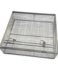 Stainless Steel Mesh Parts Washing Basket With Double Locking Lid For Secure Storage And Parts Cleaning, Rust Resistant Heavy Duty Organizer Tray, 11 By 11 By 3 Inches