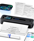 Upgraded Portable Wireless Printer With Touchscreen, Bluetooth Thermal Inkless M832D, Prints 8.5x11 US Letter And A4