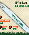 18 Inch Chainsaw Bar And Chain Replacement Kit With A074 Mount For Stihl Lightweight Laminated Steel 325 Pitch 063 Gauge 68 Drive Links