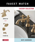 Champagne Bronze faucet and bath hardware set from Cassidy Collection with wall mount options.