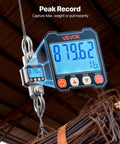 Heavy Duty Digital Crane Scale With 6600 Lbs Max Capacity And Rock Solid Cast Aluminum Case displaying measurement of 879.62 lbs.