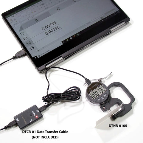 Digital Thickness Gauge DTGR-0055 0-0.4 Inch 10mm With 0.0005 Inch 0.01 mm Resolution, Dual Unit Conversion, No-Fuss Big LCD 1.6 Inch By 0.7 Inch, Auto Off, Built For Soft Materials Like Paper Leather Film Fabric Rubber