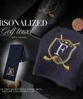 Dope Personalized Golf Gifts For Men And Women With Initials Monogrammed Accessories For Golfers 20oz Tumbler With Gold Foil Initial Luxury Golf Set Gift For Birthday And Christmas featuring monogrammed golf towel with gold initials, microfibre towel, and secure clip.