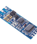 TTL To RS485 Adapter For Serial Port UART Level Converter Module with visible RXD and TXD LEDs, blue circuit board
