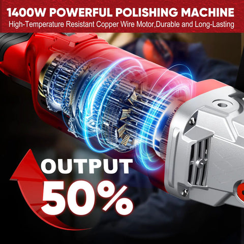 Close-up of 1400W copper motor in Beefy 1400W Burnishing Polishing Machine 110V Handheld Sander Polisher Kit