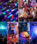 Sound Activated Mini Disco Ball Lights For Cars And Rooms RGB Multicolor DJ Party Lights create colorful strobe effects