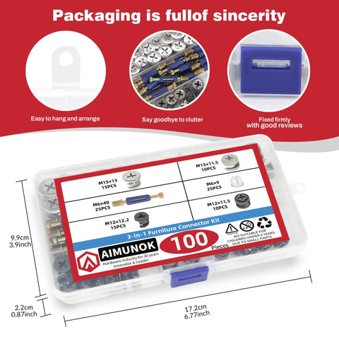 All In One Furniture Connector Kit With Cam Lock Fasteners And Eccentric Wheel Screws Bolts And Nuts Set Includes Dowels And Driver