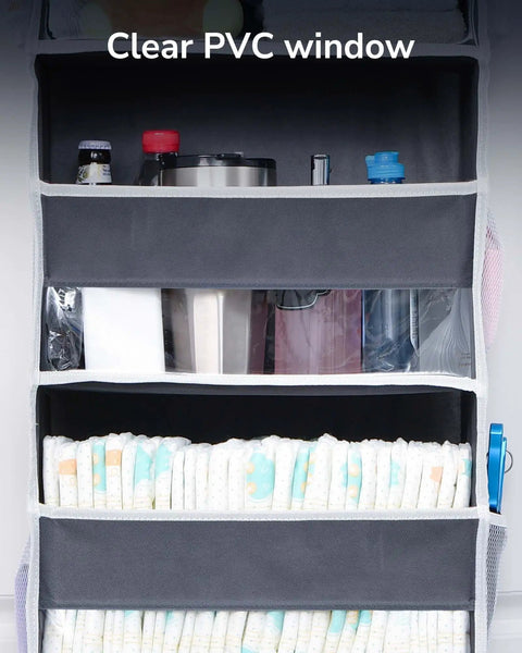Rock Solid Over The Door Organizer With Five Roomy Compartments And Ten Ventilated Mesh Sleeves For Keeping Things Straight Heavy Duty Hanging Closet Rack For Toys Shoes And Essentials Dark Grey