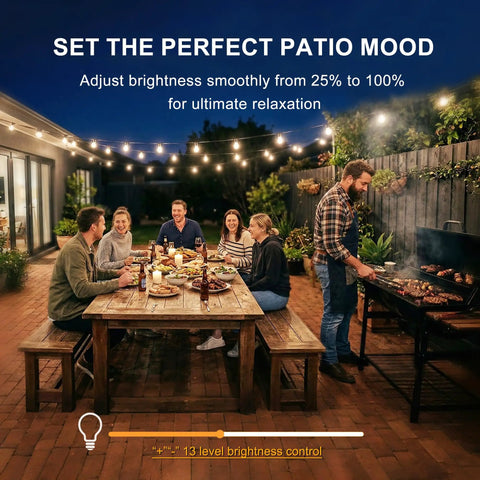Outdoor String Light Dimmer 350W Plug In With Remote Control And Timer IP65 Waterproof LED Dimmer Switch for patio bistro