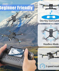Brushless Drone With Camera For Kids And Beginners, Screen On Controller, No Phone Needed, indoor and outdoor flying features shown