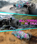 One Sixteenth Scale Glowing Spider Remote Control Car With LED Lights All Terrain Off Road Monster Truck in action