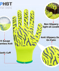 Heavy Duty Micro Foam Nitrile Work Gloves With Hella Breathable 15 Gauge Nylon Shell And Killer Tiger Stripe Grip For Auto Repair And Precision Mechanical Assembly Tasks Pack Of Three X Large showing anti-slip palm and elastic cuff.