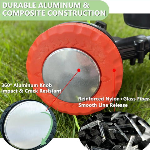 Quick Load Weed Eater Head Replacement For Most Trimmers With Counterclockwise Spin Easy Install Universal Fit Fits Stihl Fs Series Husqvarna 300 500 Echo Srm EGO DeWalt Worx And More Orange shown with durable aluminum and composite construction