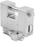 Heavy Duty 1kg Padlock With 5 Keys, Hardened Chrome Steel Monoblock Lock, 12mm Thick Shackle, side view