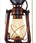 Rustic Wall Sconce Lantern With Glass Globe For Farmhouse Decor And Old School Vibe LED Five Point Five Watt Candle Light Electric