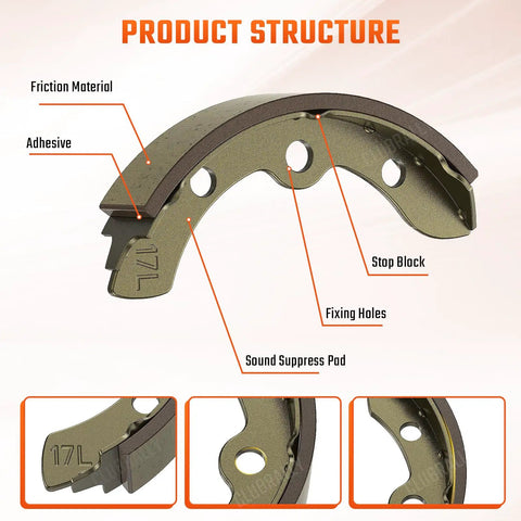 Product structure of Brake Shoes Spring Kit For Club Car DS And Precedent Golf Carts 1995 And Up, showing 17L shoe details