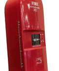 Large Fire Extinguisher Cabinet Fits 20 Pound Extinguisher With Badass Fiberglass Body Solid Breakglass T Handle Wall Mount Install Durable Red Finish Emergency equipment in red fiberglass casing.
