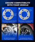 Compatibility guide with 5x4.5 Wheel Spacers Kit With 1 Inch Spacers And 1/2-20 Studs 82.5mm Center Bore Set Of 2 for vehicle fitment.