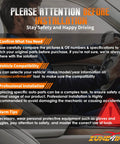 Driver reading installation guidelines on vehicle dashboard screen, highlighting compatibility and professional requirements.