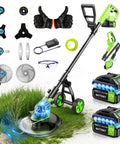 20000 RPM Cordless Weed Wacker With Wheel 12 Inch Brushless 4 In 1 Grass Trimmer Cutter Edger with accessories