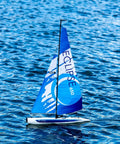 Eclipse 650 Ready to Boat RC Sailboat with Dope Blow Molded ABS Hull, Lightweight Ripstop Nylon Sails on water