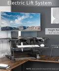 43 Inch Corner Electric Height Adjustable Desk Riser For Dual Monitors, Sit To Stand Tabletop Converter with USB Port