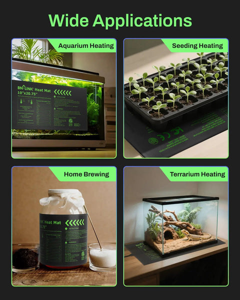 Durable Seedling Heat Mats For Seed Starting 10 By 20.75 Inches 4 Pack Waterproof Plant Heating Pad For Germination And Indoor Growing Hydroponics Greenhouse Use ETL Listed