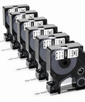 Killer Heat Shrink Labels Compatible With Dymo 18051 18053 18055 Replacement Tubing Tape in 1/4, 3/8, 1/2 Inch Rolls