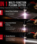 55A Pilot Arc Plasma Cutter With Rust Removal Mode and Non-Touch Torch Ignition in action on metal surfaces