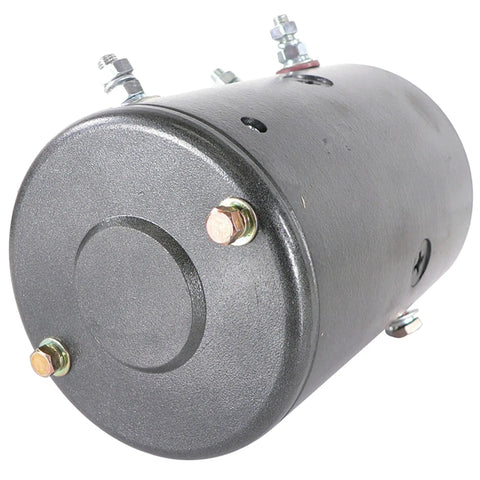 Beefed-Up 12V Winch Motor Replacement For Warn 20 Spline With Double Ball Bearing side view showing connectors
