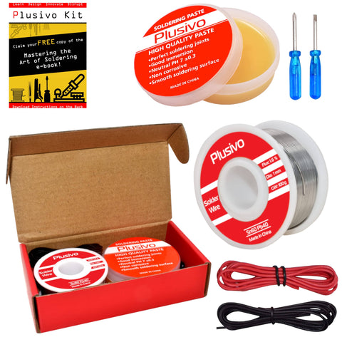 Solder Wire and Rosin Paste Flux Kit for PCB Soldering and DIY Projects 60-40 Tin Lead Rosin Core Wire 1mm 100g and Rosin Flux Paste for Clean Smooth Electrical Repairs For Easy Soldering