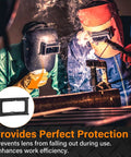 Welders using 9101-H5 Retaining Spring for Fiber-Metal Welding Hoods, ensuring lens security in harsh conditions.