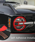 Rugged Red Ford Bronco Headlight Guard Cover For 2021 To 2024 Bronco Lamp Trim Protector ABS Plastic Lightweight Easy Install