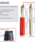 Pro Grade 3D Printer Tool Kit with various cutting blades, red handle knife, and self-healing mat visible in knife set image.
