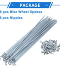 12G 205mm Bicycle Spokes Set For All Wheel Types with 36 galvanized carbon steel spokes and nipples