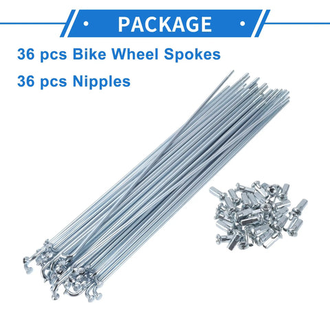 12G 205mm Bicycle Spokes Set For All Wheel Types with 36 galvanized carbon steel spokes and nipples
