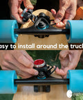 Installing LED Skateboard Light Kit For Night Riding Front And Rear Lights USB Rechargeable Strapped To Trucks Easy To Install