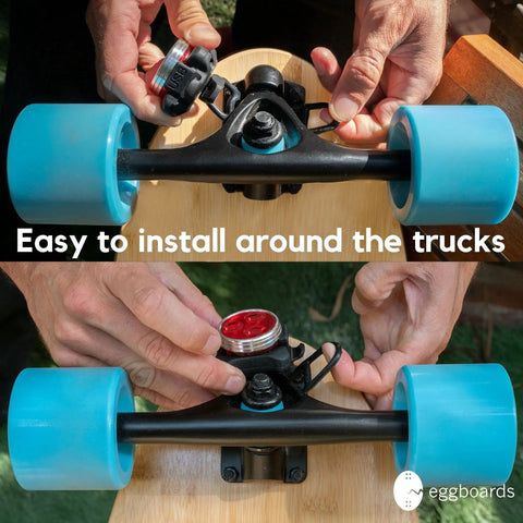 Installing LED Skateboard Light Kit For Night Riding Front And Rear Lights USB Rechargeable Strapped To Trucks Easy To Install