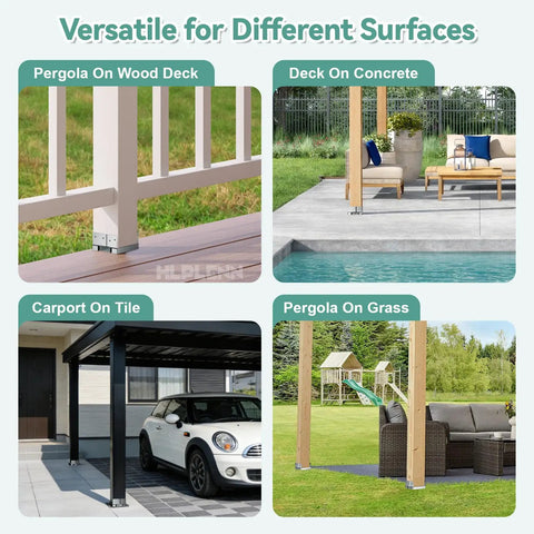 6x6 Post Base for Concrete Pack of 10 With 1 Inch Standoff Galvanized Steel Post Anchor and Pergola Bracket Kit for 5.5x5.5 Wood Posts Ideal for Deck Gazebo Porch Patio