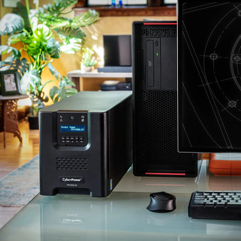 PR1500LCD Smart App Sinewave UPS System 1500VA 1500W With Eight Outlets AVR Mini Tower For Your Home Office And Small Biz Backup SNMP HTTP Remote Monitoring Optional RMCARD205