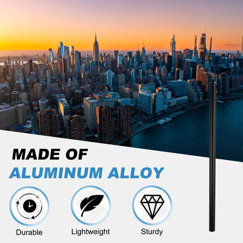 Rig Ready 12 Inch Aluminum Tripod Extension Rod With 1/4 20 Female To Male Thread Lightweight Camera Stabilizer showing city skyline.