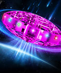 Purple Kids UFO Drone With Hand Gesture Control And LED Lights Indoor Outdoor Hover Boomerang Mini Flying Orb Gift