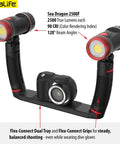 Underwater Camera Kit With Dual 2500 Lumen LED Lights, 16MP Sensor, 4K Ultra HD Video At 30fps And 1080p At 120fps setup