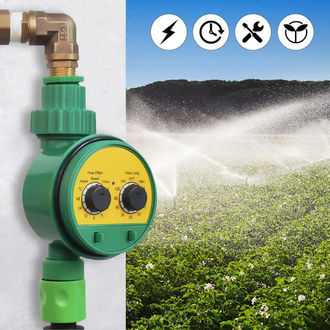 Automatic Sprinkler Timer With Rain Delay And Manual Watering, Smart Garden Irrigation Controller in use watering a field