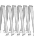 Restaurant Grade 6.5 Inch Pom Tong Set Of 6 Stainless Steel Garnish Tongs with satin finish for bar tools and servers