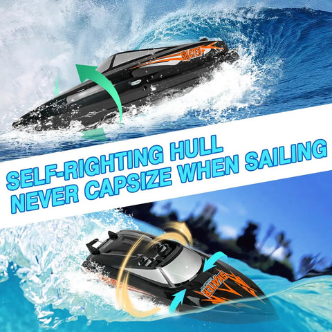 Skater RC Boat With Self Righting Feature And Easy Controls Delivers Up To 25 Kilometers Per Hour On Water For Pools And Lakes