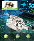 Six Pack UHF Male Crimp Connectors For RG8X LMR240 KMR240 4D FB Coax Cables PL259 J4 Coax Adapter, close-up on circuit board